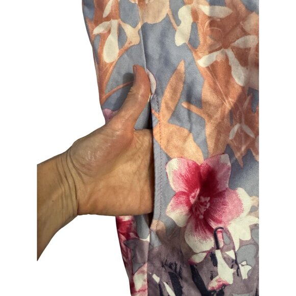 Nine West Floral Print Pleated Fit & Flare Dress w/Pockets Size 18W 2X Plus Size - Picture 3 of 6